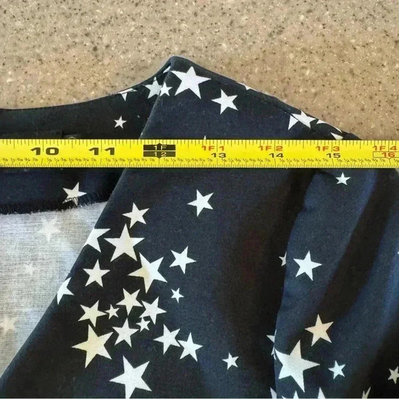 Kate Spade Saturday Dress Size 2 Black Star Print V Neck Mini Long Sleeve - Picture 7 of 10
